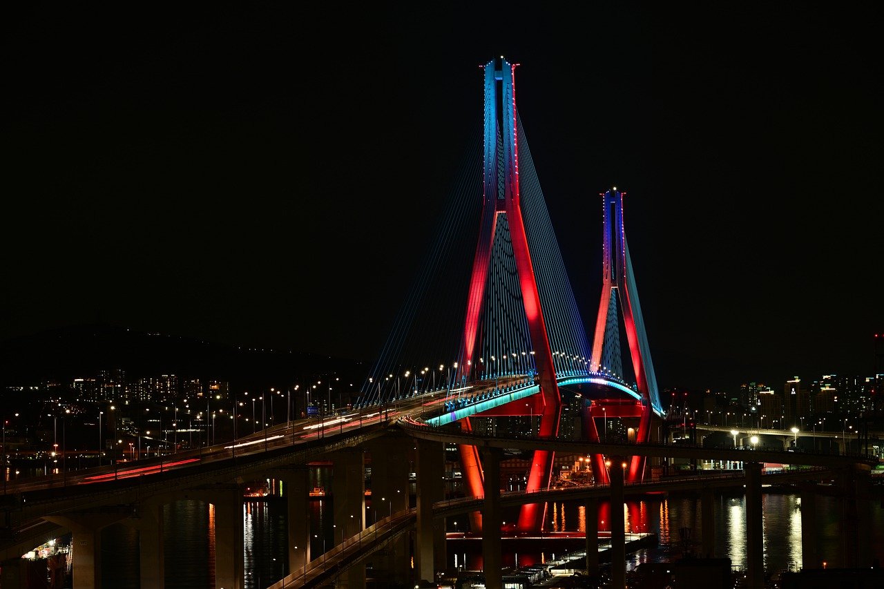 night view, night, bridge, busan, busan port bridge, bukhang bridge, light, night view, night, night, night, night, night, bridge, bridge