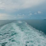 the wake of a boat in the ocean