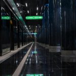 green and white lighted tunnel